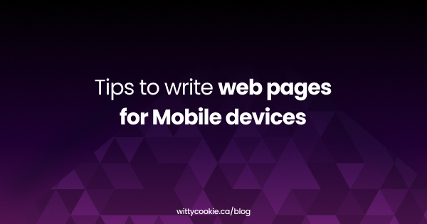 Tips to write web pages for Mobile devices 1
