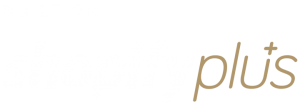 shopify plus logo white gold